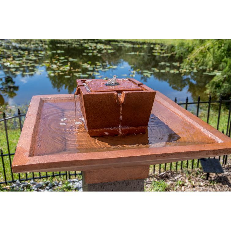 resin solar outdoor fountain with light